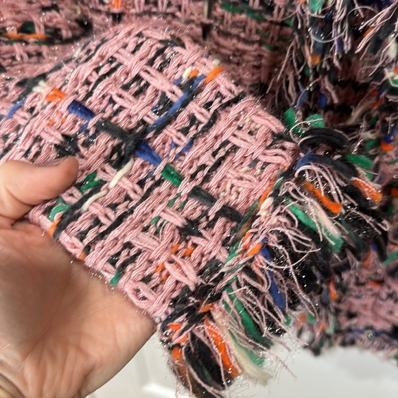 ENGLISH FACTORY PINK TWEED BOLERO SWEATER JACKET SMALL - Picture 8 of 11